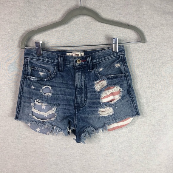Hollister Pants - Hollister Distressed American Flag Shorts